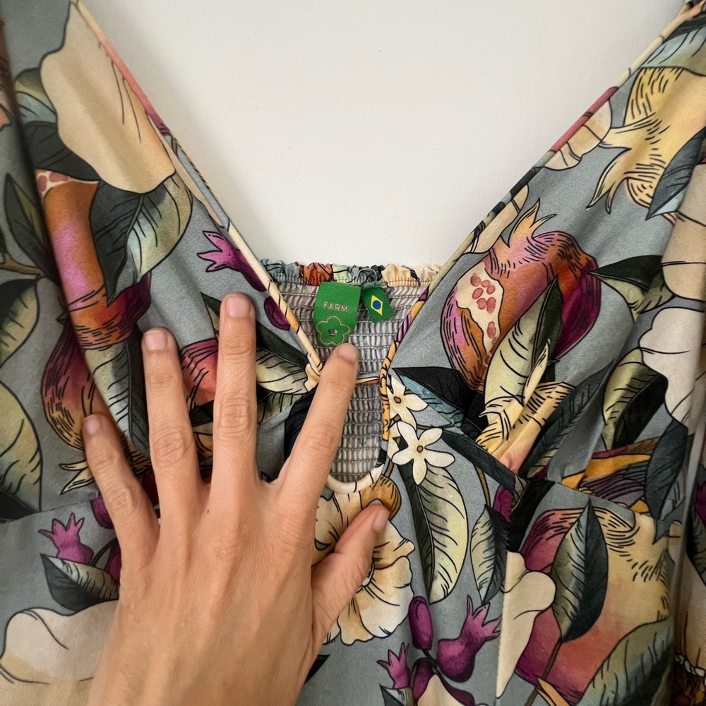 FARM Rio Sage Green Floral Maxi Dress with Multicolor Blooms - Picture 8 of 9